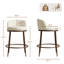 Tabouret de comptoir rembourré de 26,5 po avec pieds en métal martelés et dossier bas courbé pour îlot de cuisine Aureon-1502736190