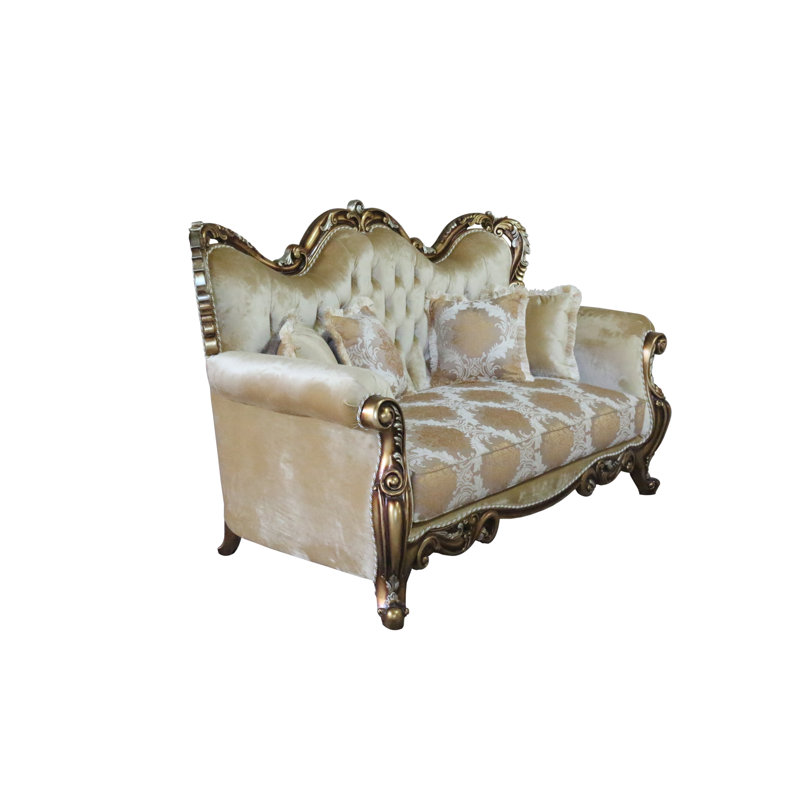 Tiziano Standard Sofa, Dark Merlot, Beige, Light Brown, 73"