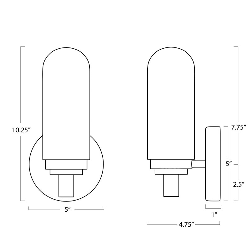 Salon 1 - Light Armed Sconce, Natural Brass