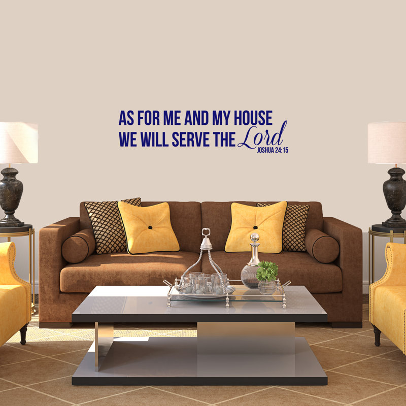 Adhésif décoratif «We Will Serve The Lord», Bleu marine