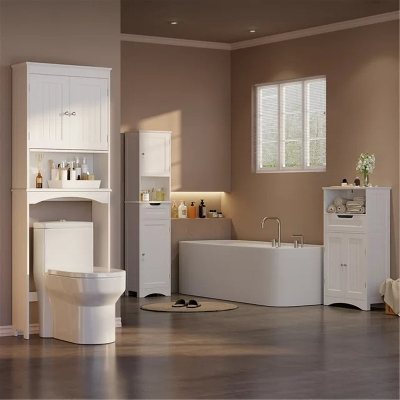 Armoire de rangement au-dessus de la toilette, Blanc