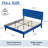 Blue Full Size Velvet Upholstered Platform Bed Frame with Diamond Tufted Headboard, No Box Spring Needed-865959537-805318854