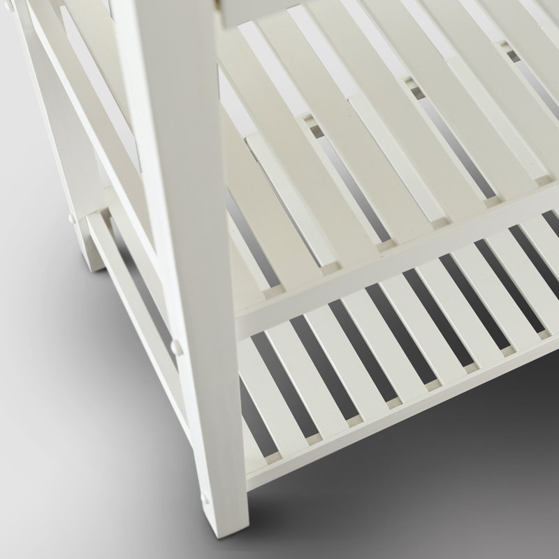 Table de préparation en bois massif de 40 po Herriott, Blanc / Cerise, 36,5 po H x 40 po l x 20 po P