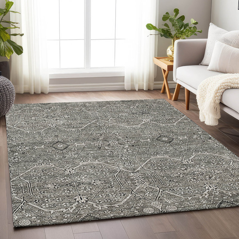 Tapis intérieur / extérieur gris Samirah , 9 pi x 12 pi