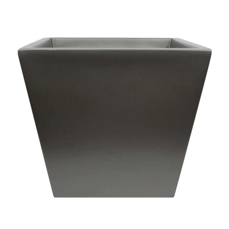 Saratoga Square Tapered Planter Box, Gray, 13.25" H x 15" W x 15" D