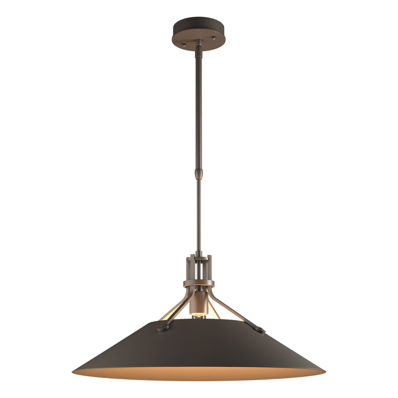 Henry Outdoor Pendant with Metal Shade, 11.8" H x 23.2" W x 23.2" D, Coastal Dark Smoke