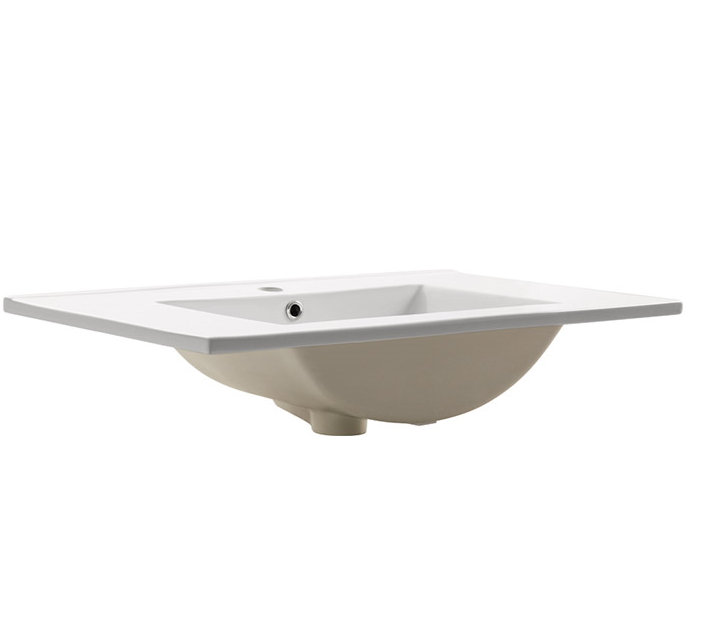 Allier Ceramic Rectangular Drop-In Bathroom Sink with Overflow