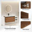 Meuble-lavabo mural avec lavabo en résine, une tablette et deux portes à fermeture en douceur-1254599991