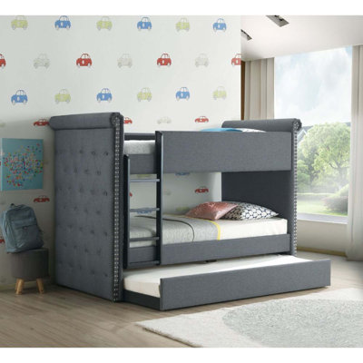 Lit superposé simple au-dessus de simple avec lit gigogne par iHome Studio