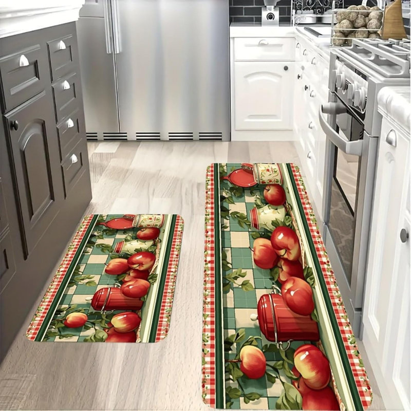 Ensemble de 2 tapis de cuisine Red Apple