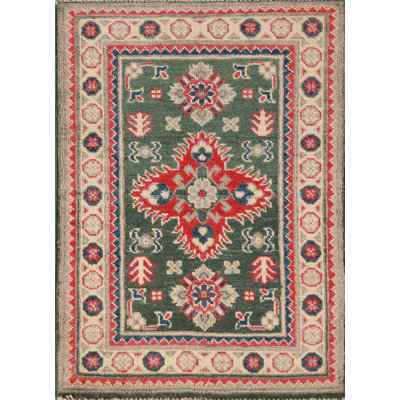 Tapis décoratif vert Kazak