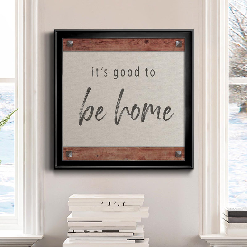 Home - Art textuel sur toile, Toile noire, H 34,5 po x l 34,5 po x P 1,5 po