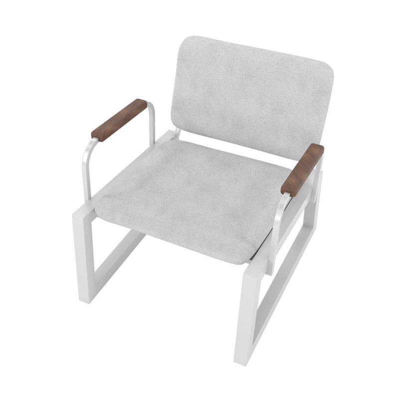 Fauteuil d'appoint en tissu blanc pourquoi Whythe, Blanc, Blanc