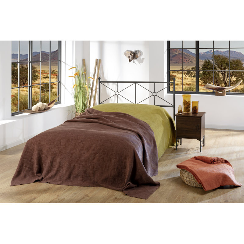 Kautz Cotton Solid Colour Bedspread, 160 x 190 cm, Copper