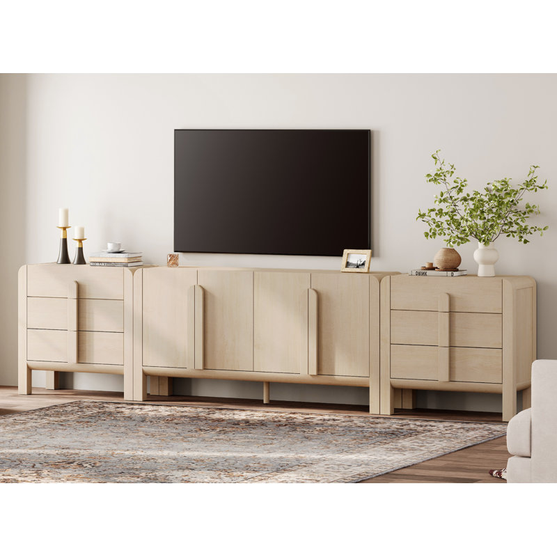 Meuble télé Mid Century, Chêne clair