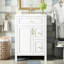 Meuble-lavabo de 24 po avec lavabo encastré en céramique, 1 porte à fermeture douce, tiroirs et poignées élégantes en aluminium avec portes, tablettes doubles sur une surface facile à nettoyer
