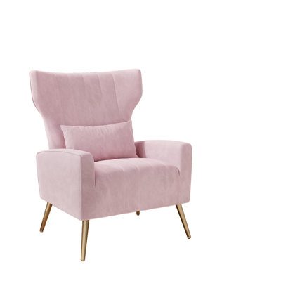 Fauteuil d'appoint Mid-Century rembourré en tissu de velours