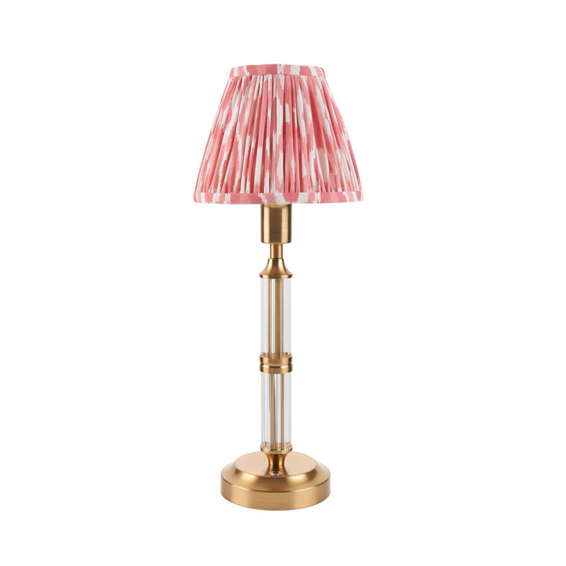 Morton Rechargeable Metal Table Lamp, Coral Pink