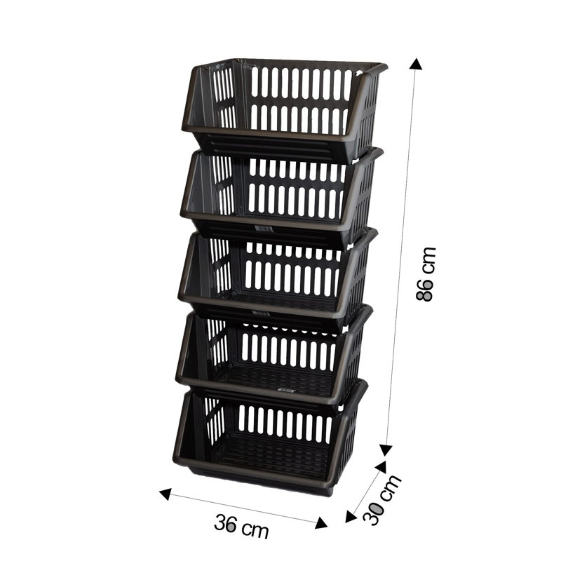 Finch Plastic Cabinet Shelving Rack, Black
