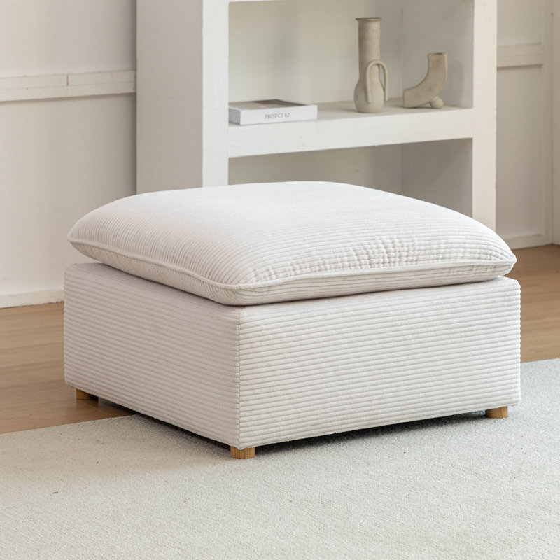 Hepworth 6 - Piece Corduroy Sectional Sofa Set, White
