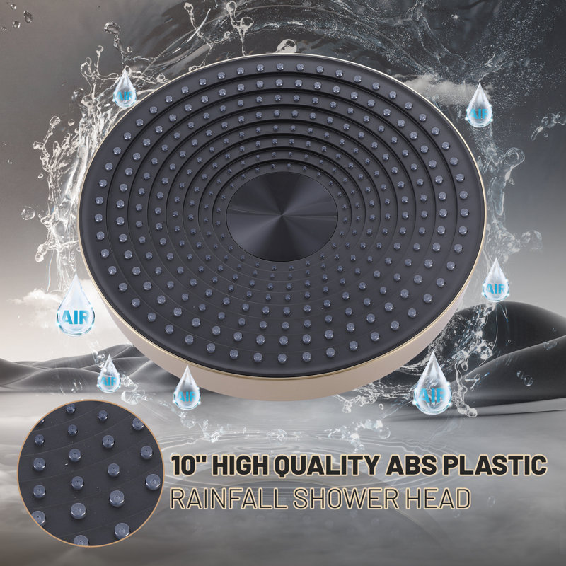 Shower Faucet Set Complete Shower System with 12" Round Rainfall Shower Head 3-Function Handheld Shower with Rough-in Valve