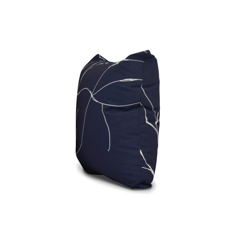 Reversible Throw Pillow, 16"x16", Spring Navy