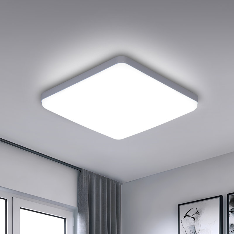 Square LED Flush Mount, 3.5cm H X 23cm W X 23cm D, Natural