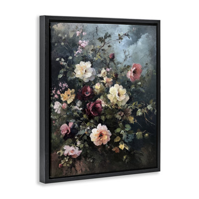  «Moody Dark Bouquet Floater», art mural par Petal Prints Design