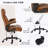 Ergonomic Office Chair,Executive Computer Chair With  Flip-Up Armrests Brown Leather-117670125