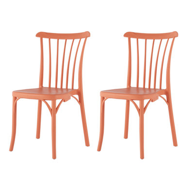 Chaise d'appoint empilable en résine à dossier à lattes Guthfast