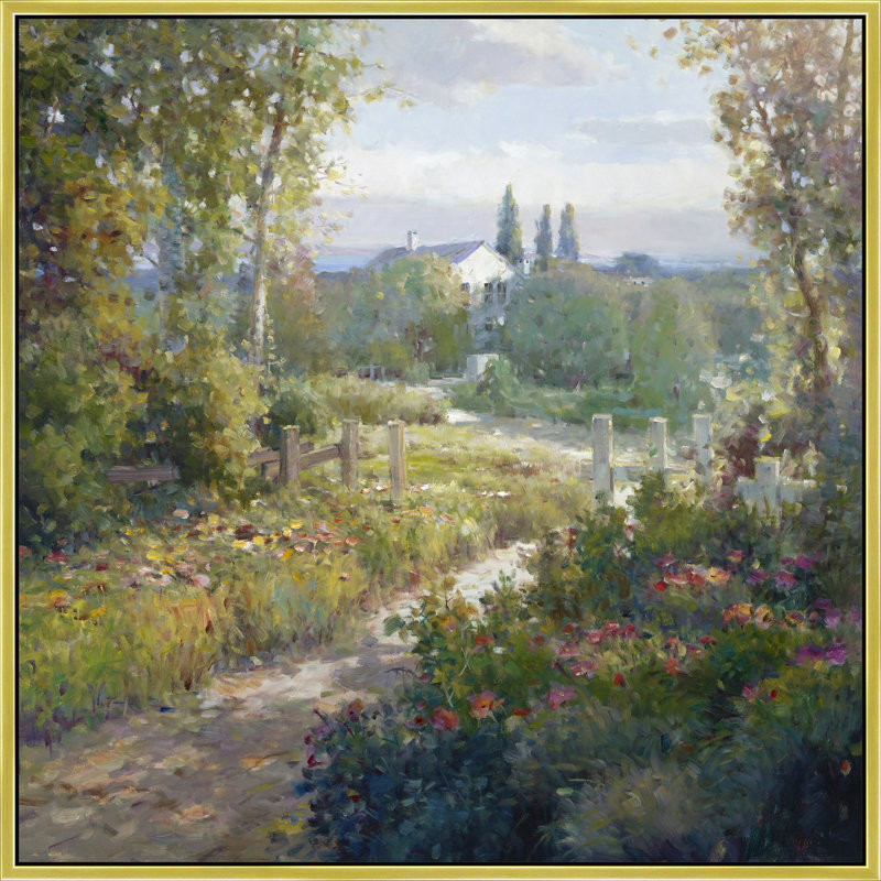 Country Lane To The House Print, Gold, 47" H x 47" W