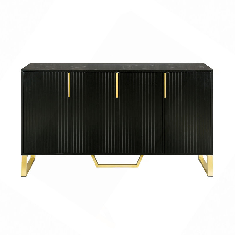 Armoire de rangement, Noir et or