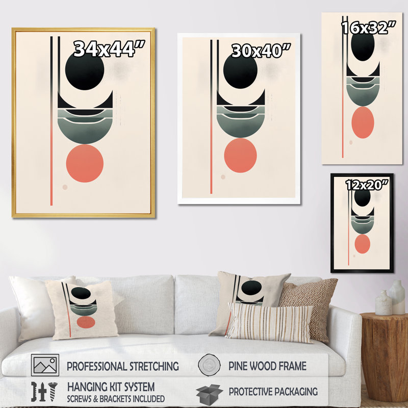 «Pure Lunar Imagination Geometric Minimalisme I», reproduction d'art sur toile transitionnelle, H 44 po x l 34 po x P 1,5 po