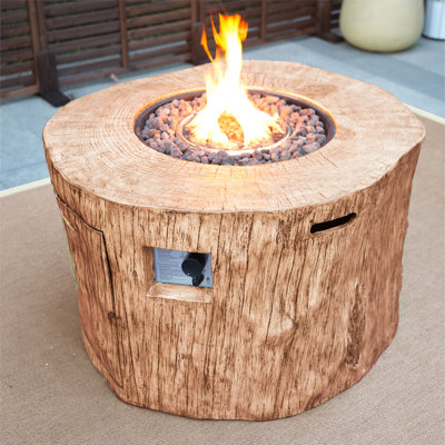 Table de foyer ronde au propane Devlyn sans fumée avec réservoir de carburant dissimulé