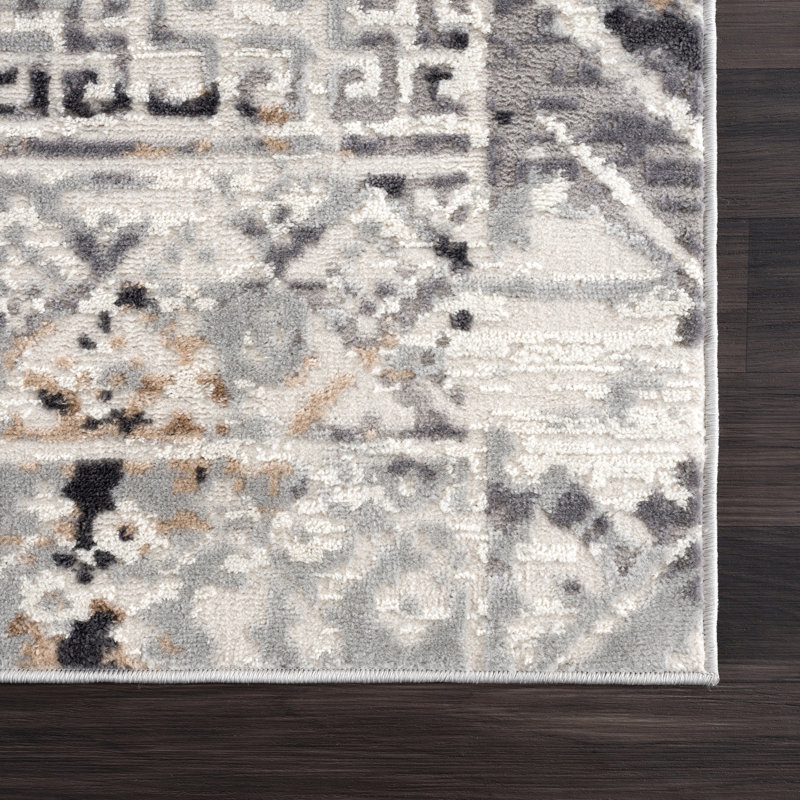 Tapis gris Krysten, Rectangle 4 pi x 6 pi