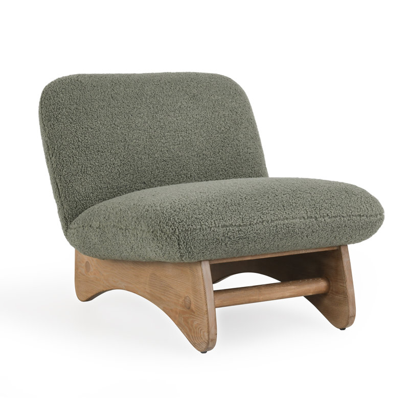 Fauteuil de chambre rembourré Enisa, Vert