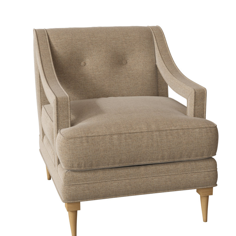 Perry Tufted Armchair, Amber, Elise Flax