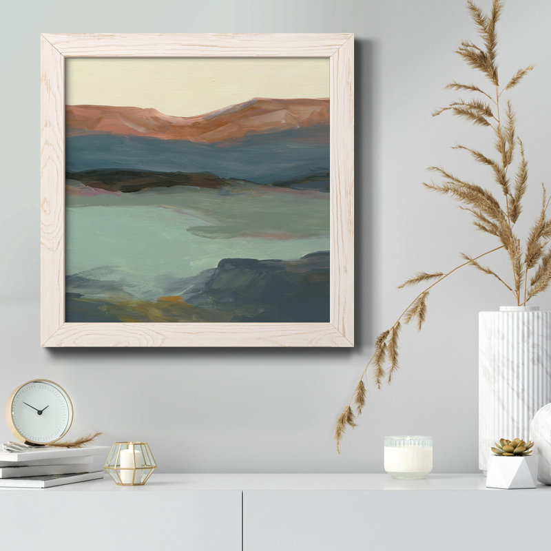 Coastal Coral I - peinture sur toile encadrée, H 35,5 po x l 35,5 po x P 1,5 po, Cadre blanc