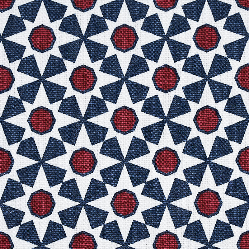 Serendipity Fabric, Navy/Red