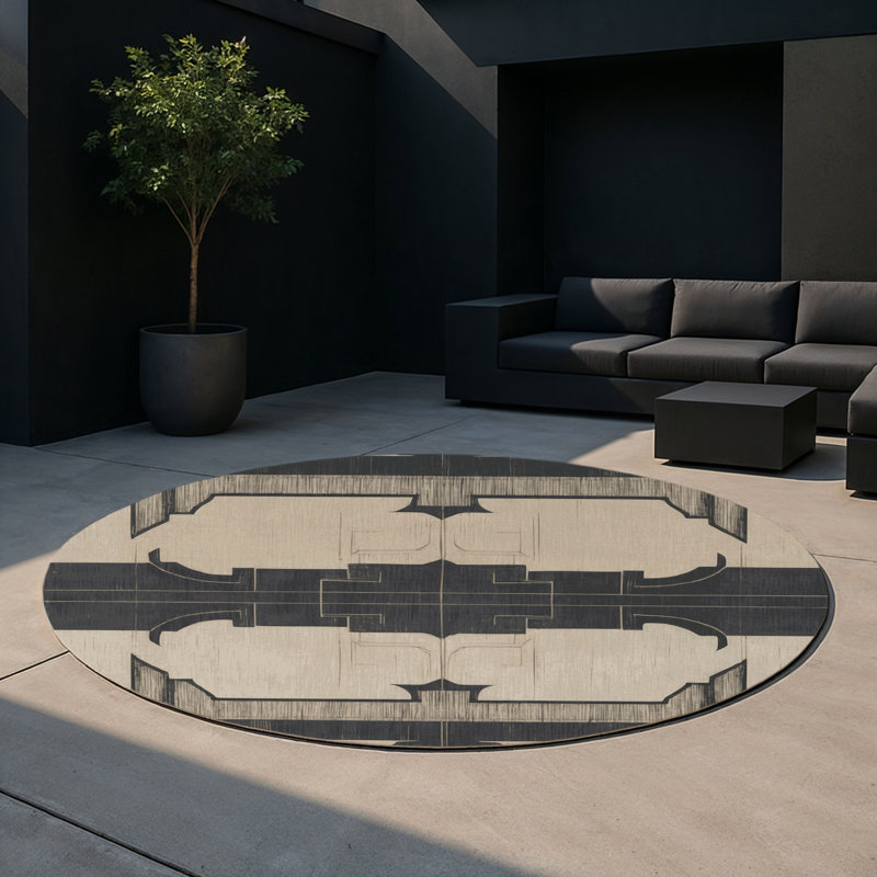 Tapis intérieur et extérieur Timeless Tribute, Rond 5 pi
