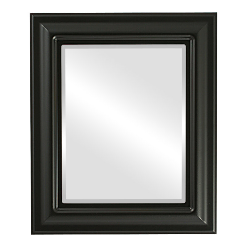 Miroir biseauté moderne et contemporain Woke, Noir mat, 21 po x 17 po