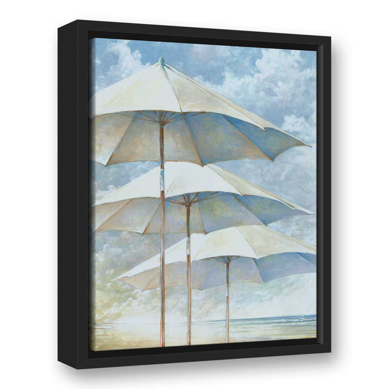 Parasols de plage sur toile, H 17,75 po x l 13,75 po x P 1,75 po, Cadre flottant noir
