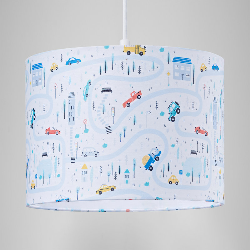 18cm H Cotton Drum Lamp Shade ( Screw On ) in Multicolour