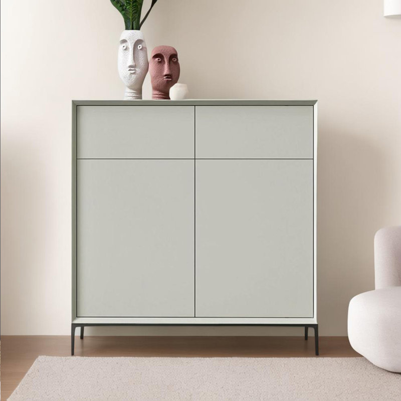 4 16 Pair Shoe Storage Cabinet, Gray