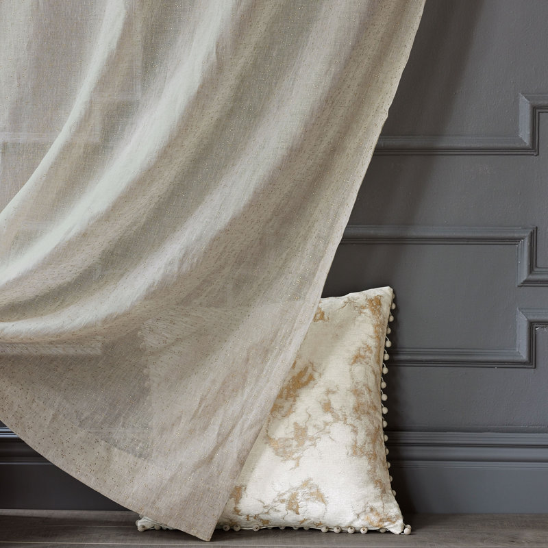 Marceau 100% Linen Sheer Curtain Single Panel, 40" W x 96" L