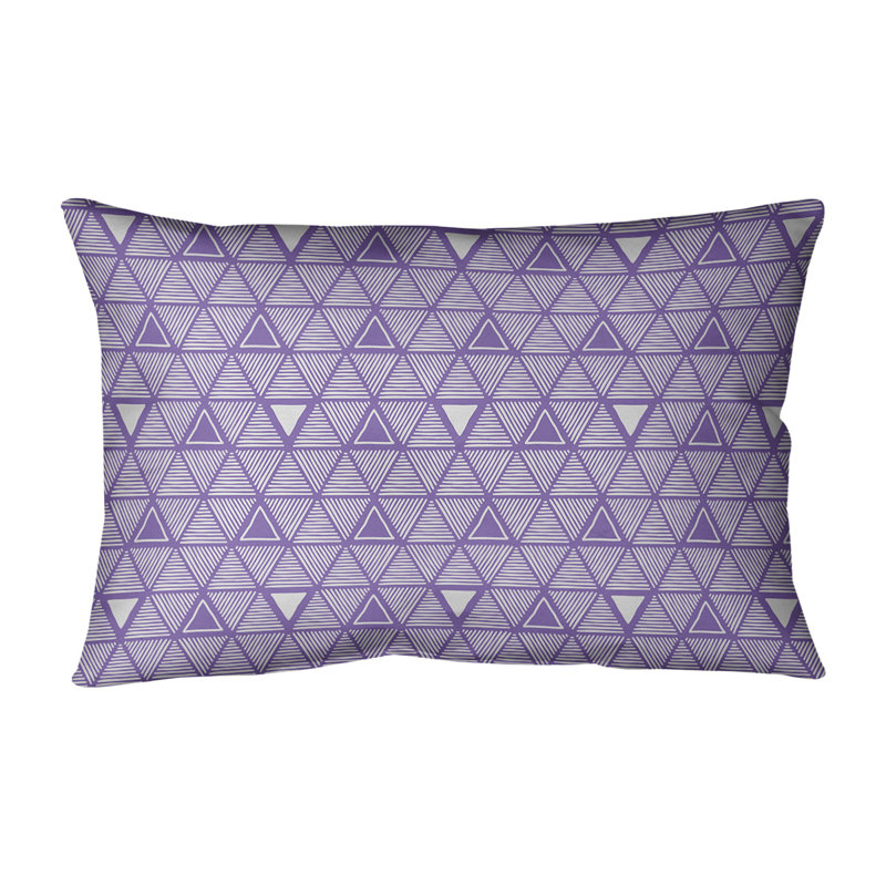 Patricia Geoffrey Geometric Faux Leather Reversible Throw Pillow, Purple/White, Polyester/Polyfill