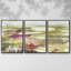 «Bourgogne Flower Horizon II», impression de cadre flottant 3 pièces-2043597200-2043597201