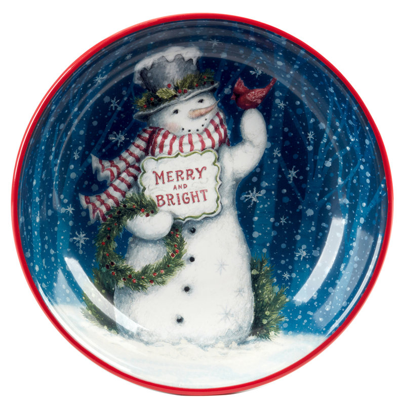 Snowman Greetings Serving/Pasta 13" x 3"