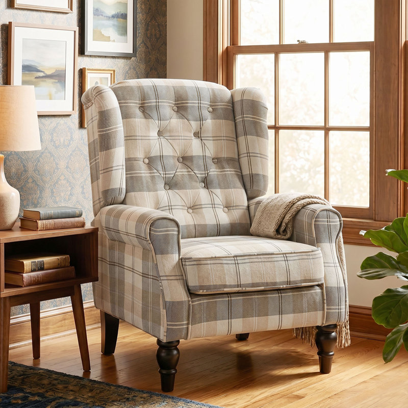 Upholstered Linen Accent Chair