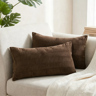 Housses de coussin en velours plissé